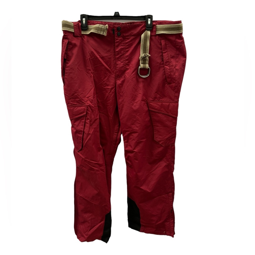 Slalom Men’s Burgundy Ski Snow Pants with Belt Size‎ XL